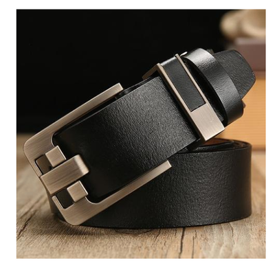 Cinturón de Cuero para Hombre con Hebilla de Pasador Estilo Retro