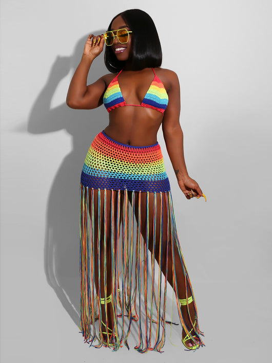 Traje Casual de Ganchillo Artesanal con Detalles de Borlas - Image 8