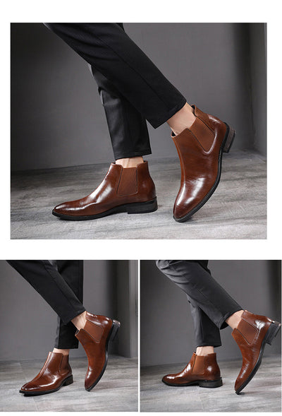 Botas Martin Puntiagudas de Cuero para Hombre - Estilo Británico Premium - Image 10