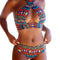 Bikini de Rayas con Diseño Cruzado para Mujer