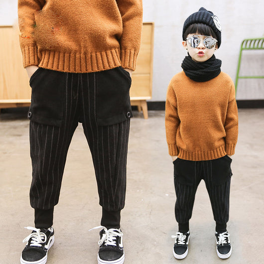 Pantalones Casuales para Niños con Forro de Terciopelo - Talla Plus