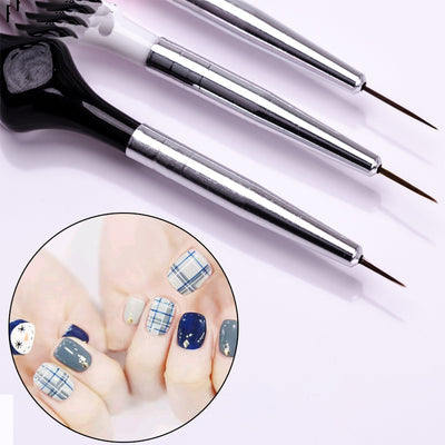 Set de 3 Pinceles para Grabado de Uñas - Herramientas Profesionales de Diseño - Image 4