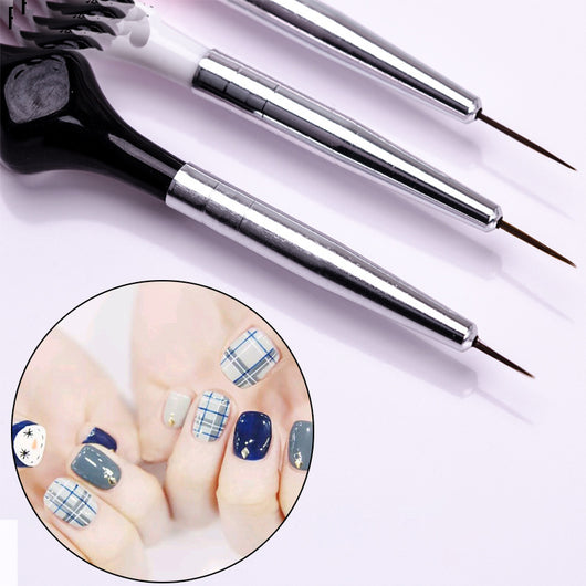 Set de 3 Pinceles para Grabado de Uñas - Herramientas Profesionales de Diseño - Image 4