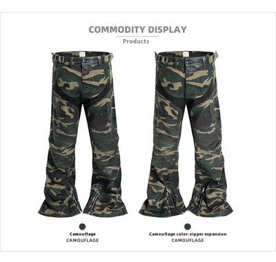 Pantalones Anchos con Diseño de Costuras Coordinadas y Cierre - Image 9