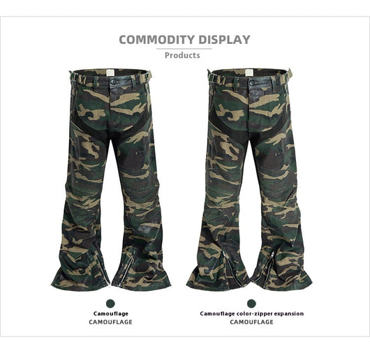Pantalones Anchos con Diseño de Costuras Coordinadas y Cierre - Image 9