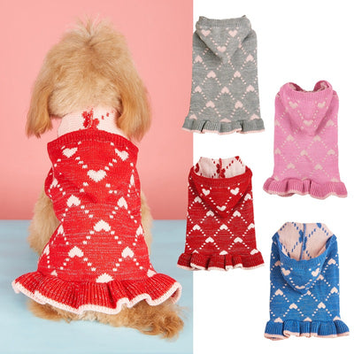 Suéter Hoodie para Perros Pequeños - Abrigo Invierno Tejido con Corazón - Image 14