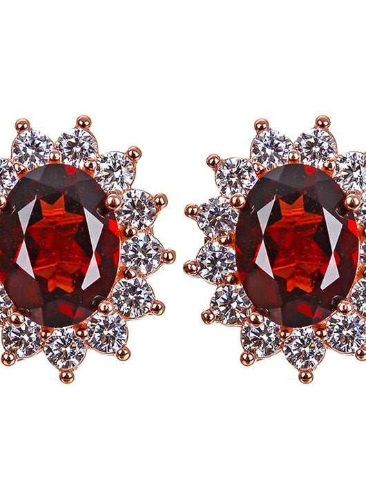 Aretes de Granate Natural Rojo Rubí - Elegancia Auténtica - Image 4
