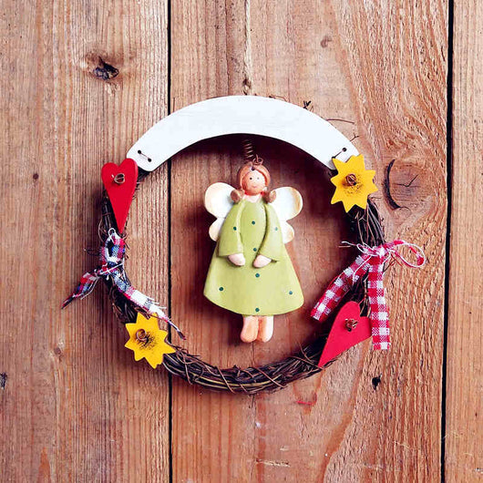Placa Decorativa de Bienvenida en Madera con Guirnalda para Puerta - Image 12