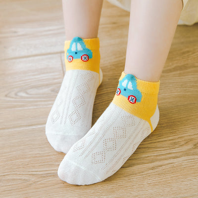 Calcetines de Algodón Transpirable con Patrón de Diamantes a Juego de Colores para Niños