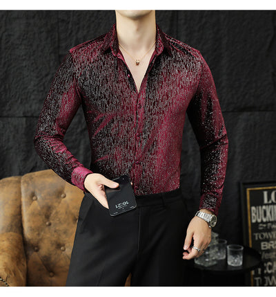 Camisa Slim Fit Brillante para Hombre - Estilo Personalidad - Image 16