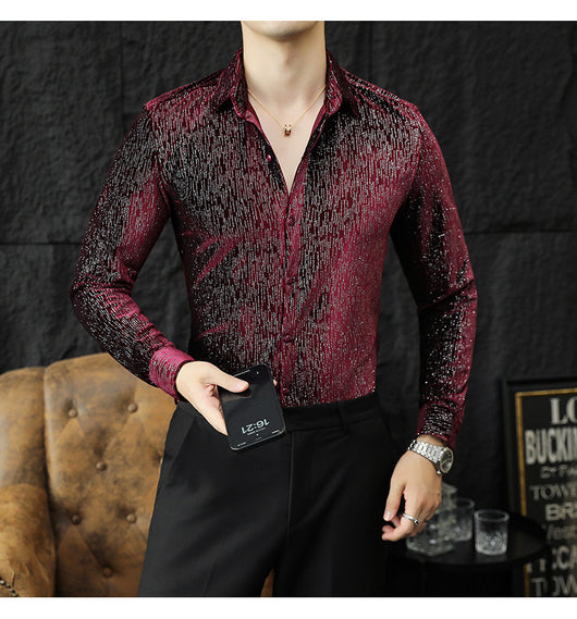 Camisa Slim Fit Brillante para Hombre - Estilo Personalidad - Image 16