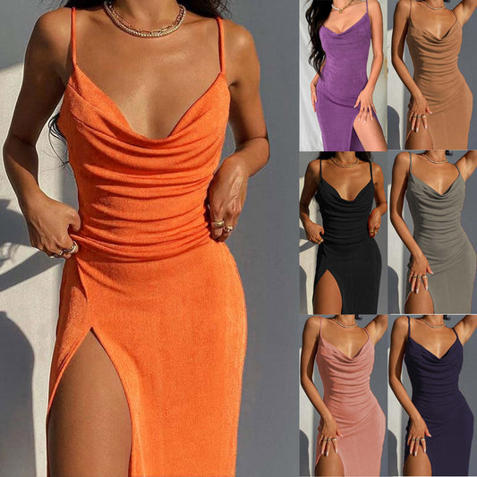 Vestido Tejido Elegante con Tirantes Ajustables - Diseño Europeo y Americano