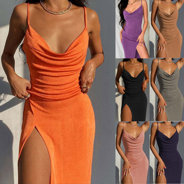 Vestido Tejido Elegante con Tirantes Ajustables - Diseño Europeo y Americano