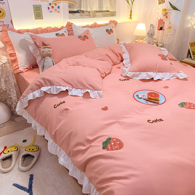 Juego de Cama Infantil 4 Piezas Estilo Princesa con Corazones - Image 20