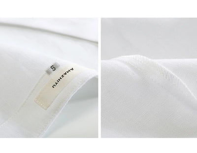 Camiseta de Lino Puro Cuello V Mujer - Diseño Minimalista - Image 18
