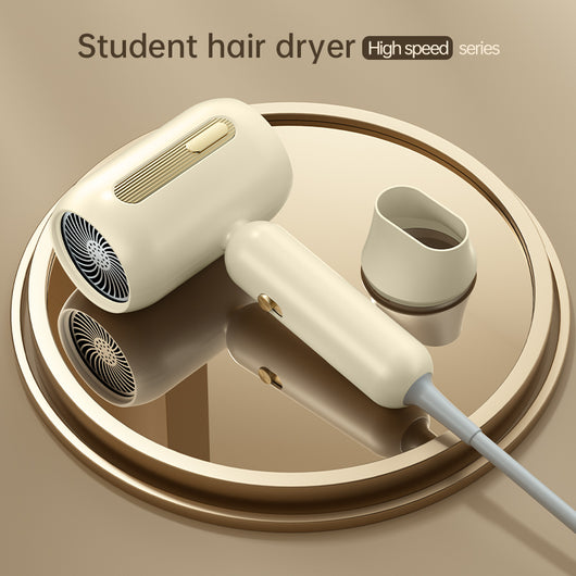 Beige 1200W hair dryer with a minimalist design, featuring a 360-degree rotating air collector nozzle and a US 110V plug. - Image 12