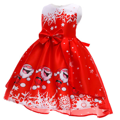 Vestido Navideño Princesa Santa Claus con Copos de Nieve para Niña - Image 24