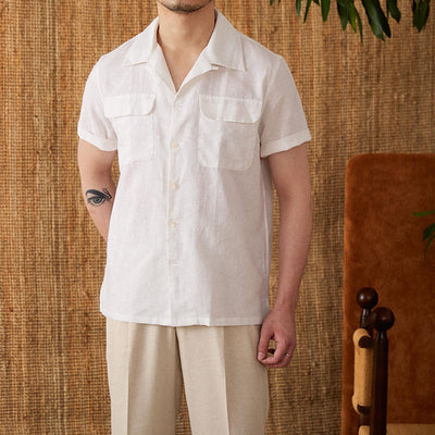 Camisa Cubana de Lino y Algodón para Hombre - Manga Corta Verano - Image 8