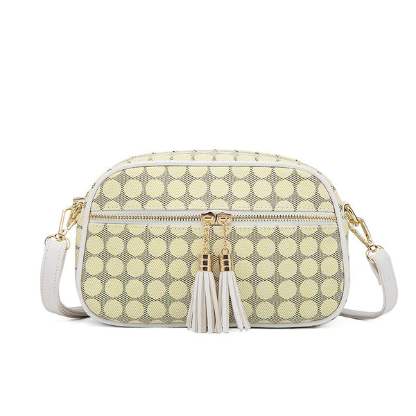 Bolso Bandolera Lunares para Suegra con Diseño de Cuatro Piezas y Borla