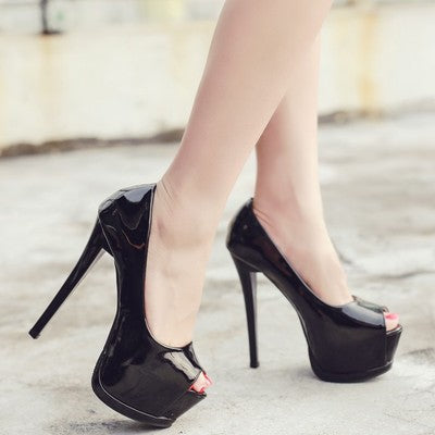 Zapatos de Tacón Alto 15cm Charol Brillante - Estilo Nocturno Elegante para Mujer - Image 4