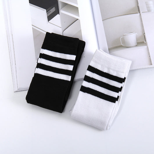 Calcetines Hasta la Rodilla Estilo Colegiala con Rayas - Diseño Japonés Primavera/Otoño - Image 3