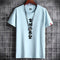 Camisa Estampada de Algodón con Tendencia Xie para Hombre - Manga Corta Verano