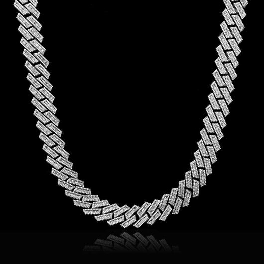 Cadena Cubana Hip Hop de Diamantes Doble Fila 18mm - Image 11