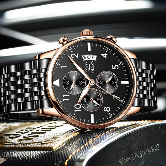 Reloj de Cuarzo Multifuncional con Luz Nocturna e Impermeable para Hombre - Image 5