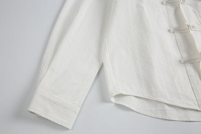 Camisa Unisex con Botones Nudos Chinos de Manga Larga - Image 12