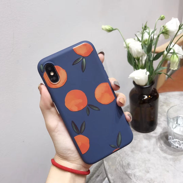 Funda de Silicona Naranja Retro Compatible con Apple