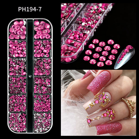 Uñas Decorativas Cuadradas con Cristales Brillantes - Image 12