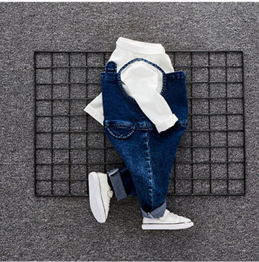 Conjunto Otoñal para Bebé 1-3 Años: Overol Denim y Blusa de Dos Piezas - Image 3