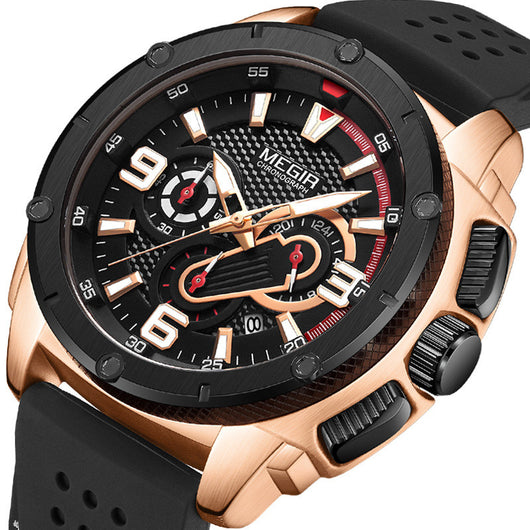 Reloj Deportivo Hombre con Esfera Luminosa y Cuarzo de Silicona