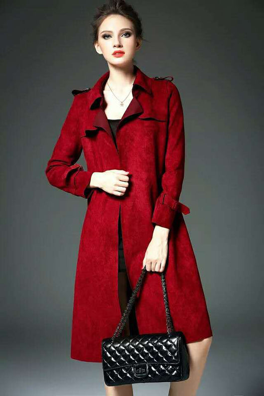 Abrigo Largo Slim Fit de Ante para Mujer - Elegancia y Calidez para Otoño e Invierno - Image 2