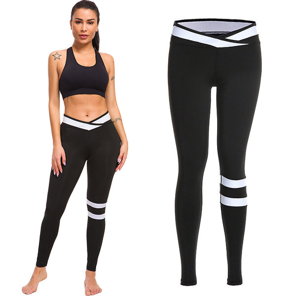 Pantalones de yoga ajustados con cintura cruzada