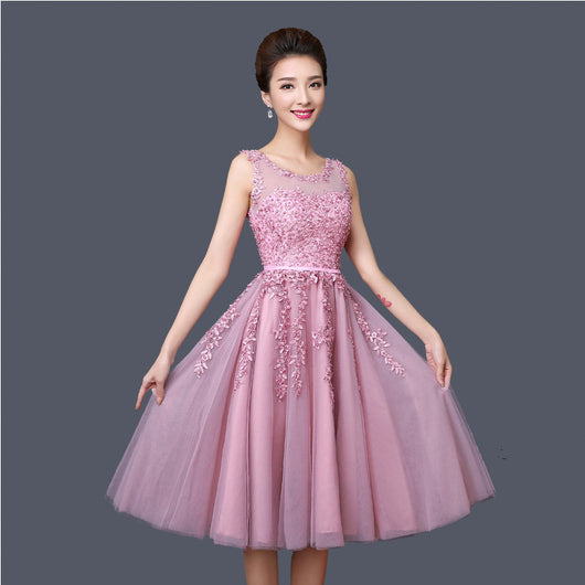 Vestido de Noche Rosa Midi con Hombros Descubiertos para Graduación y Eventos - Image 11
