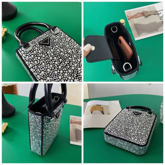 Bolso de Lujo con Diamantes y Cristales Swarovski de Un Hombro - Image 13