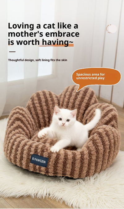 Cama Nido para Gatos Acolchada Grande Diseño Pétalos - Image 16