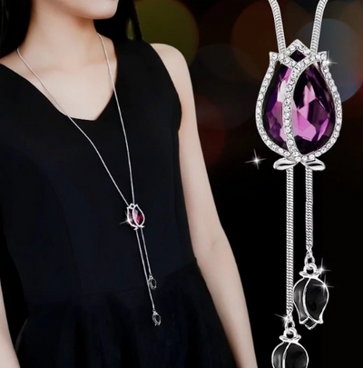 Collar Cadena de Suéter Copo de Nieve Cristal - Largo y Elegante - Image 27