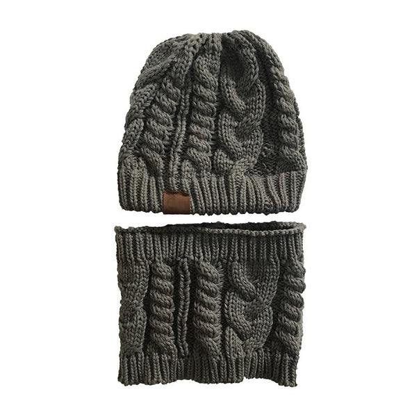 Gorro Tejido Multifuncional con Bufanda Integrada para Mujer - Protección Térmica Invierno