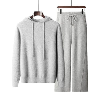 Conjunto Deportivo Lana Pura Hombre: Sudadera sin Costuras y Pantalón Tejido con Cordón - Image 5