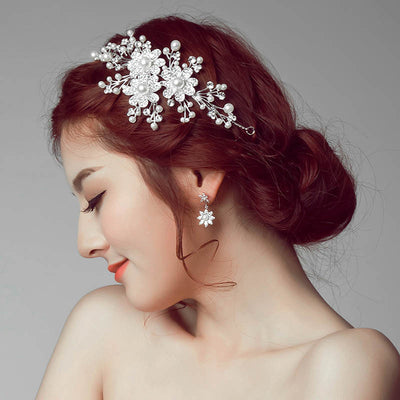 Corona de Novia con Flores y Diamantes - Accesorios para el Cabello de Lujo - Image 4