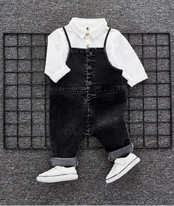 Conjunto Otoñal para Bebé 1-3 Años: Overol Denim y Blusa de Dos Piezas - Image 4