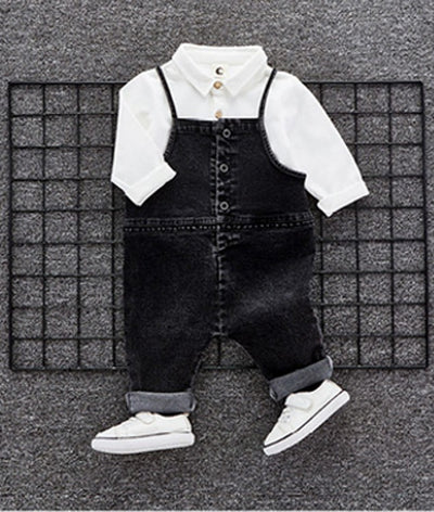 Conjunto Otoñal para Bebé 1-3 Años: Overol Denim y Blusa de Dos Piezas - Image 4