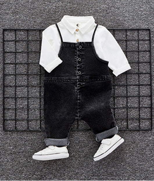 Conjunto Otoñal para Bebé 1-3 Años: Overol Denim y Blusa de Dos Piezas - Image 4