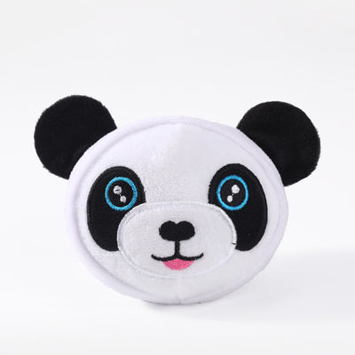 Plush pet toy shaped like a cartoon cow's head, featuring white, black, pink, and brown colors for dogs and cats. - Image 9