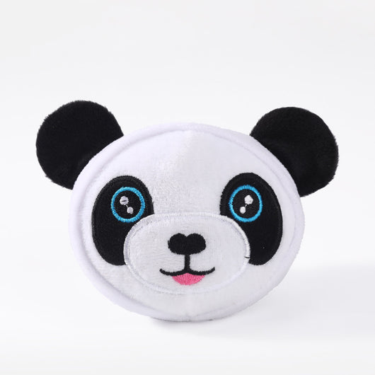 Plush pet toy shaped like a cartoon cow's head, featuring white, black, pink, and brown colors for dogs and cats. - Image 9