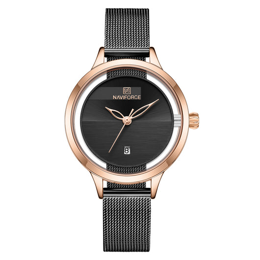 Reloj de Pulsera Mujer Malla Metálica con Calendario - Image 7