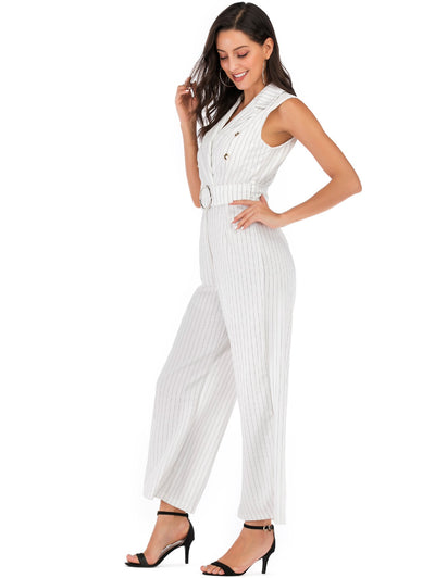 Jumpsuit Elegante sin Mangas con Cinturón para Mujer - Image 8