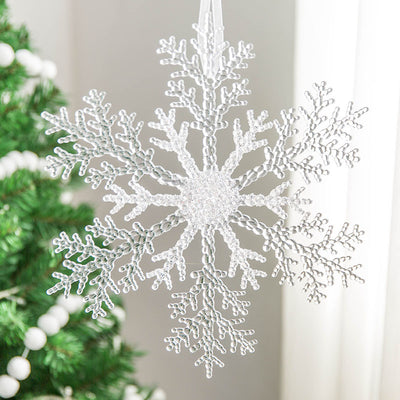 Adornos Navideños de Acrílico Transparente - Copo de Nieve para Árbol de Navidad DIY - Image 8